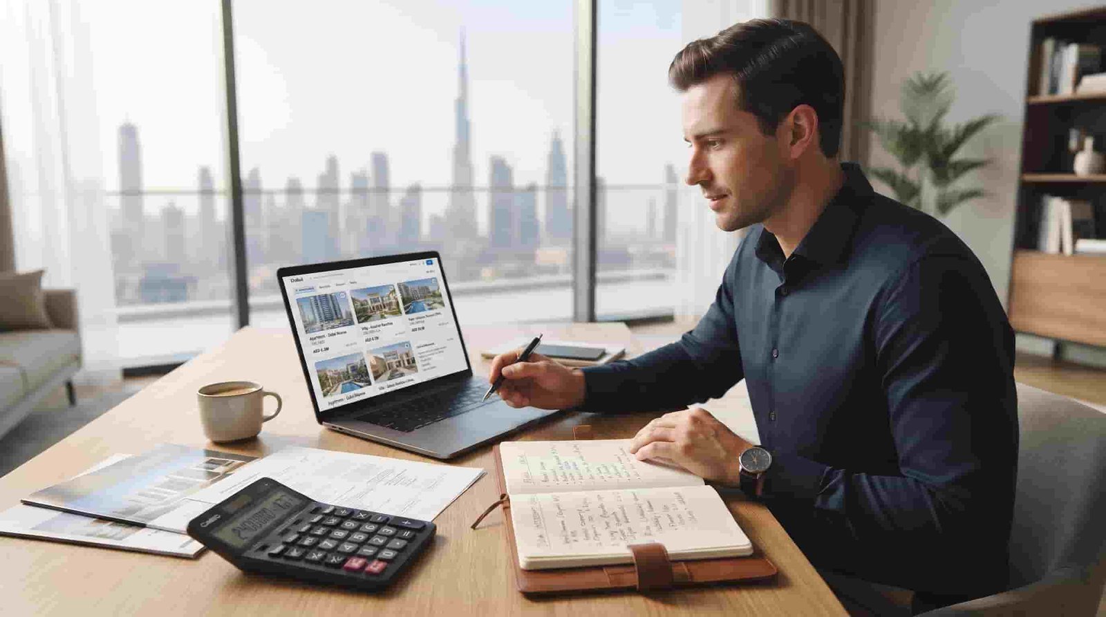 Investor comparing goals before investing in Dubai real estate