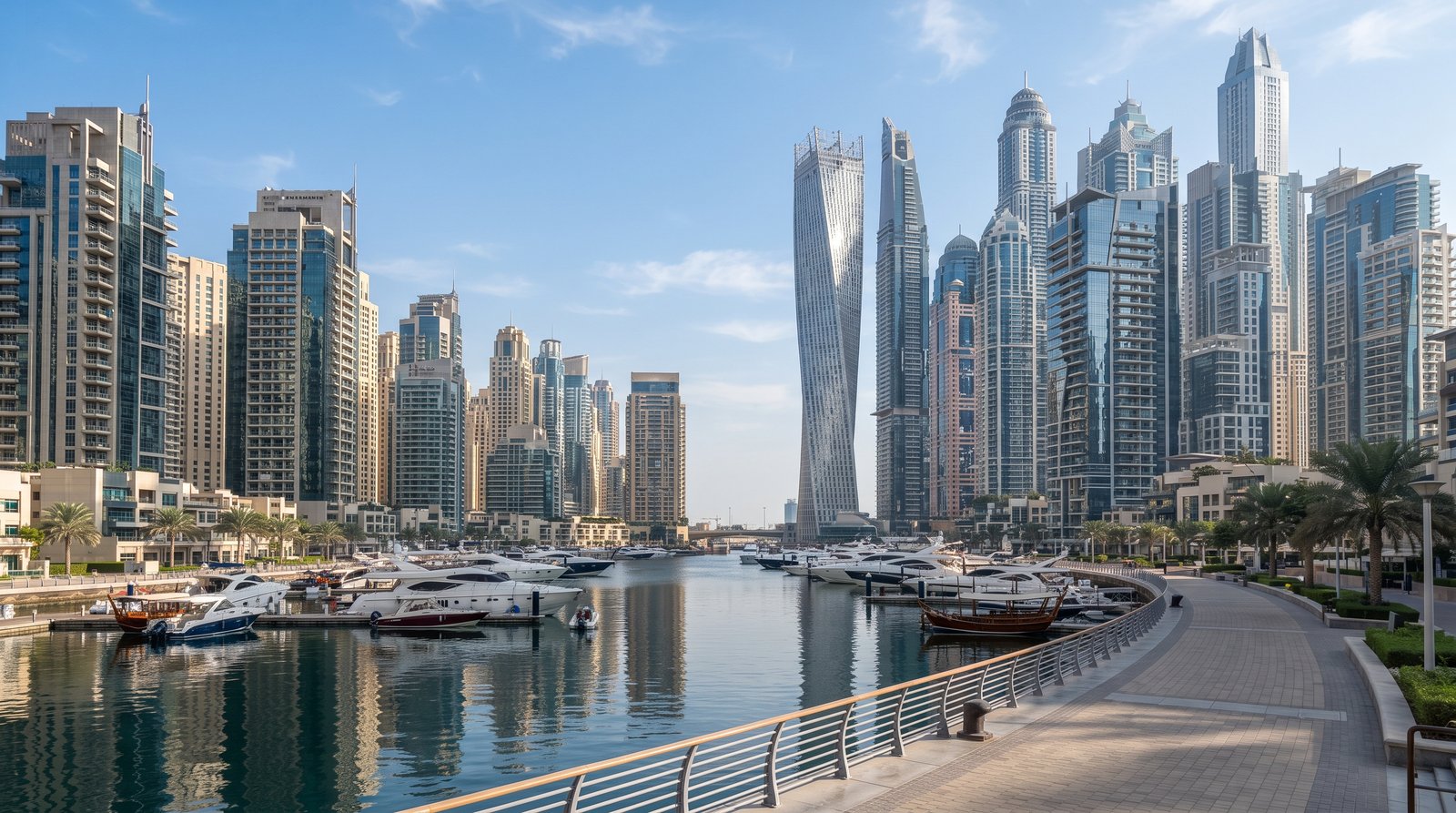 Dubai Marina apartment towers representing different property prices and building types