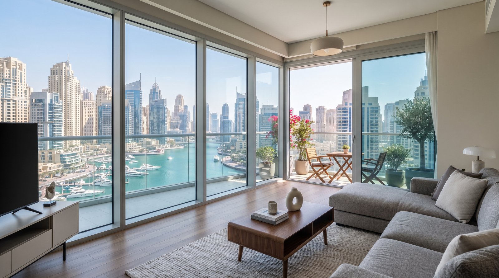 Modern Dubai Marina apartment representing rental income and tenant demand