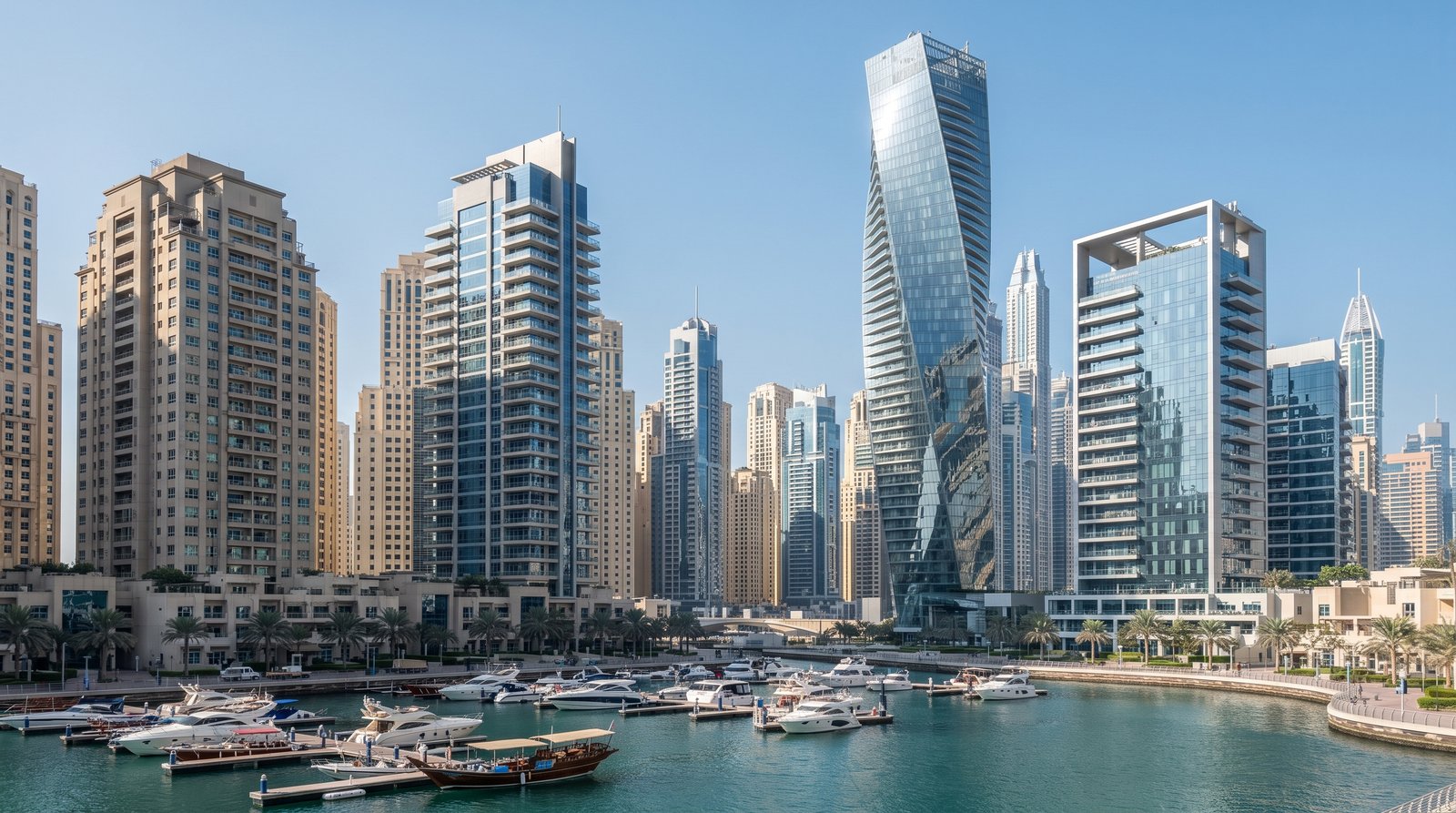 Different Dubai Marina apartment towers used to compare property values in 2026