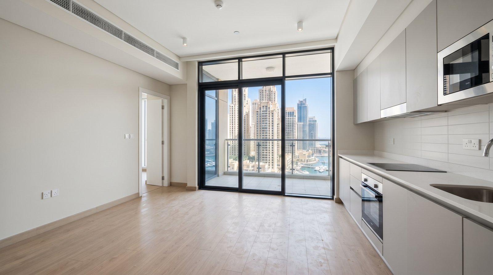 Dubai Marina apartment living room prepared for rental inspection