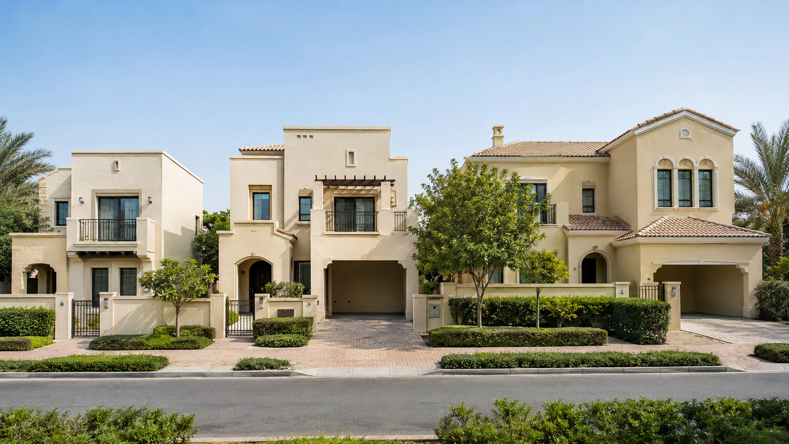 Dubai villa and townhouse rental properties by size